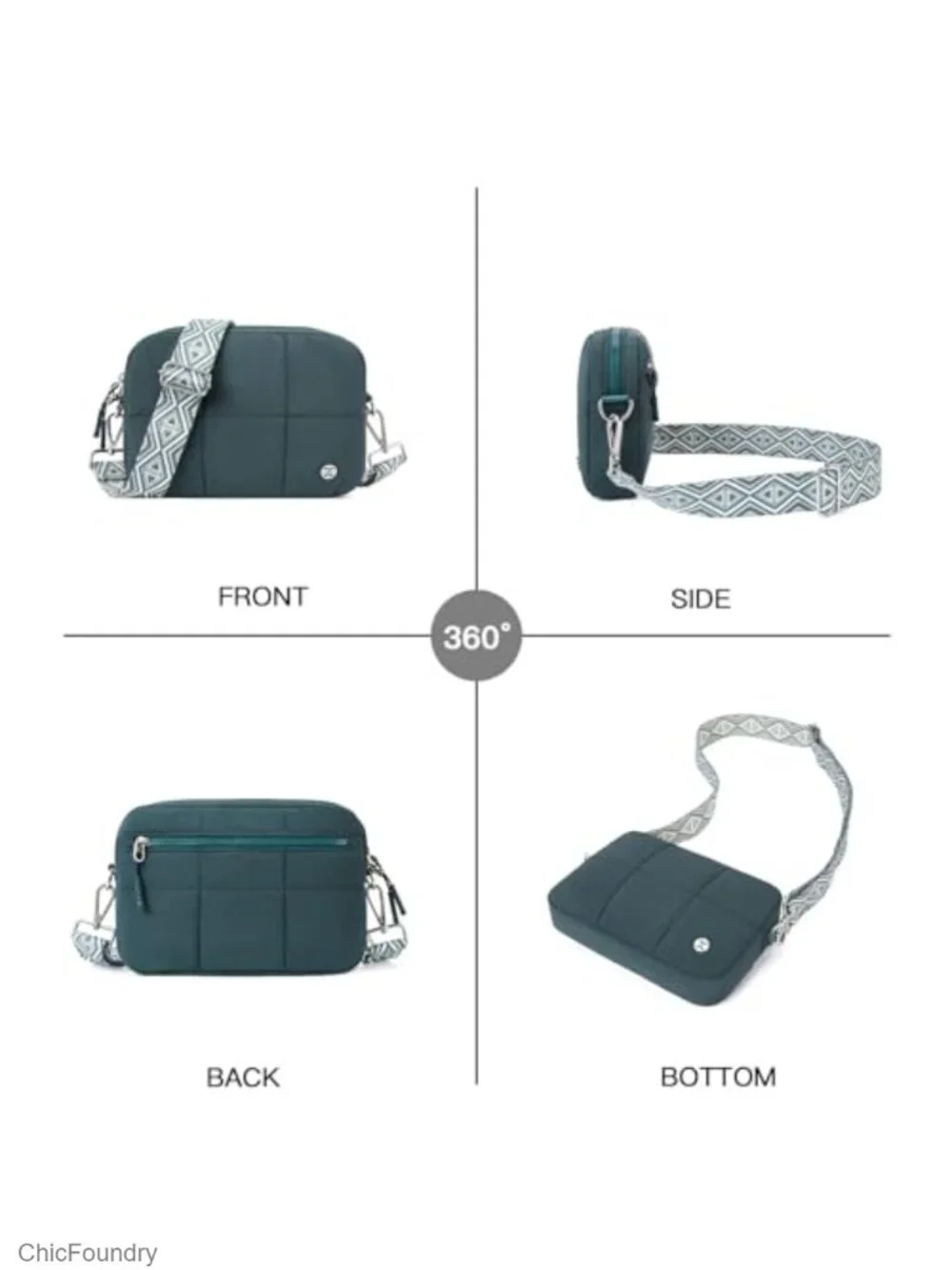Crossbody Bag with Guitar Strap Lightweight Puffer Shoulder Bag